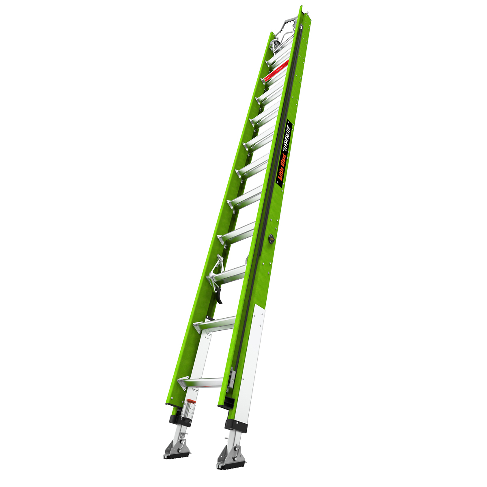 Little Giant Ladder, HYPERLITE 24 375lb Ext Lad Hook Vbar RATCHET Level, Height 24 ft, Capacity 375 lb, Material Fiberglass, Model# 17524-264V
